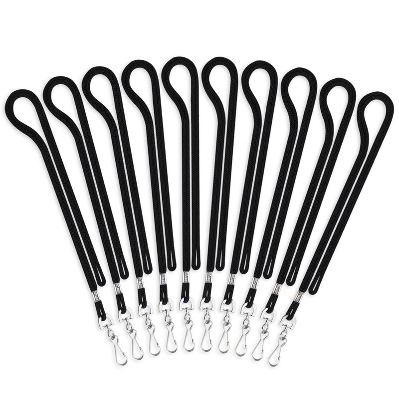 MIFFLIN-USA Lanyard (Black, 36 Inch, 250 Pack), ID Badge Lanyards, Round Woven Lanyards with J-Hook - Image 1